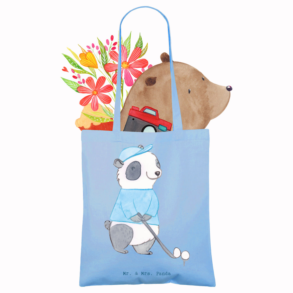 Tragetasche Panda Golfen Medizin Beuteltasche, Beutel, Einkaufstasche, Jutebeutel, Stoffbeutel, Tasche, Shopper, Umhängetasche, Strandtasche, Schultertasche, Stofftasche, Tragetasche, Badetasche, Jutetasche, Einkaufstüte, Laptoptasche, Geschenk, Sport, Sportart, Hobby, Schenken, Danke, Dankeschön, Auszeichnung, Gewinn, Sportler, Golfen, Golf spielen, Golfplatz, Golfturnier, Golf Verein