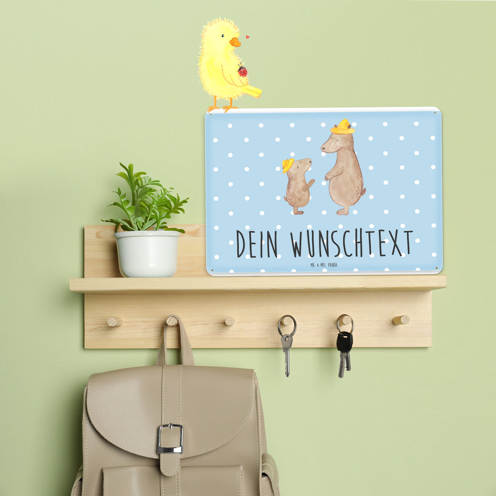 Personalisiertes Blechschild Bären mit Hut Blechschild, Metallschild, Geschenk Schild, Schild, Magnet-Metall-Schild, Deko Schild, Wandschild, Wand-Dekoration, Türschild, Familie, Vatertag, Muttertag, Bruder, Schwester, Mama, Papa, Oma, Opa, Bär, Bären, Vater, Papi, Paps, Dad, Daddy, Lieblingsmensch, Sohn, Söhne, Kind, Kinder, Vater-Sohn, Family, Vorbild