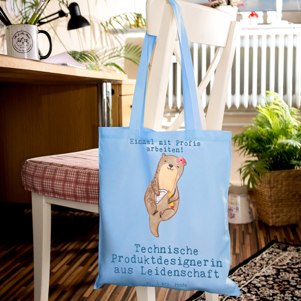 Tragetasche Technische Produktdesignerin aus Leidenschaft Beuteltasche, Beutel, Einkaufstasche, Jutebeutel, Stoffbeutel, Tasche, Shopper, Umhängetasche, Strandtasche, Schultertasche, Stofftasche, Tragetasche, Badetasche, Jutetasche, Einkaufstüte, Laptoptasche, Beruf, Ausbildung, Jubiläum, Abschied, Rente, Kollege, Kollegin, Geschenk, Schenken, Arbeitskollege, Mitarbeiter, Firma, Danke, Dankeschön