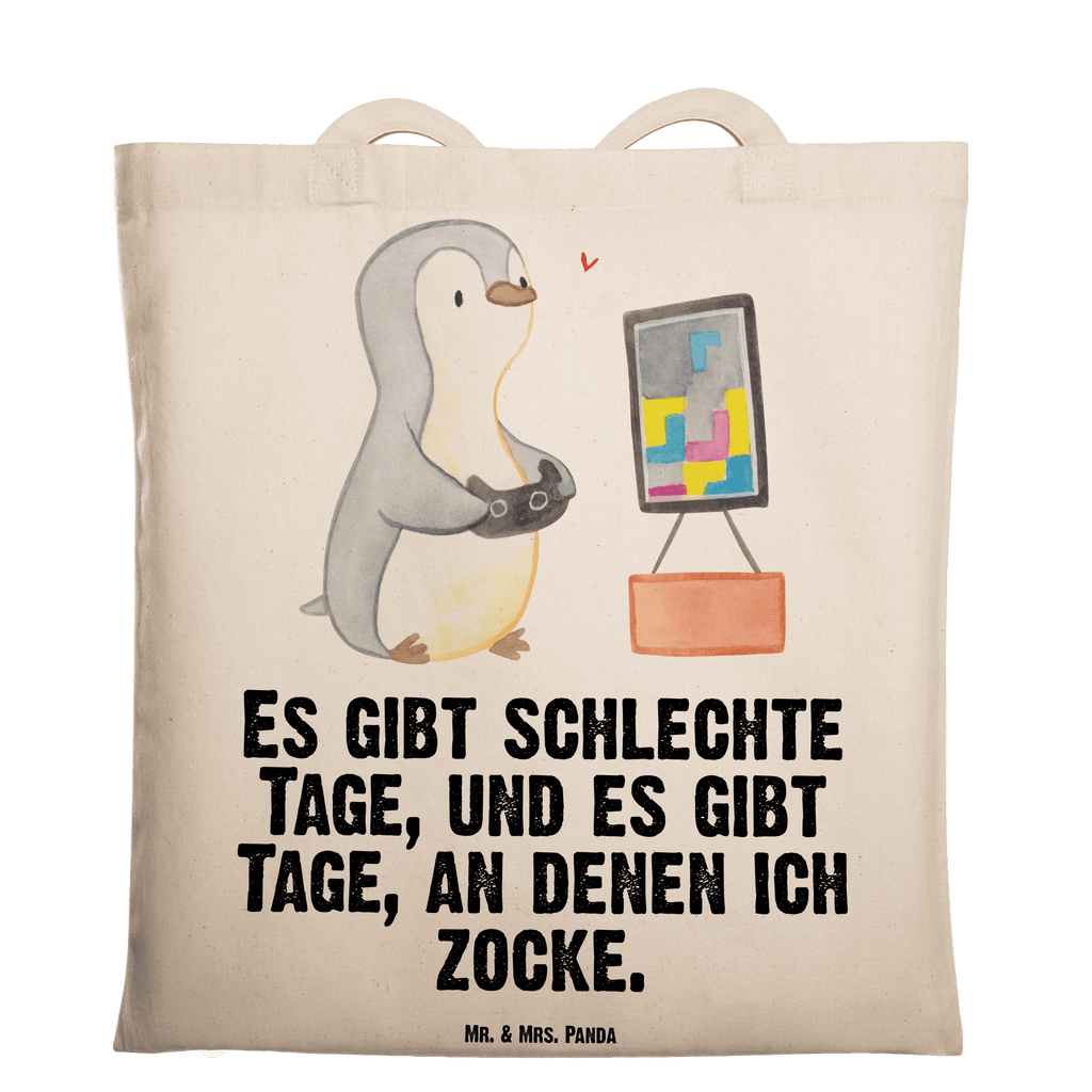 Tragetasche Pinguin Zocken Tage Beuteltasche, Beutel, Einkaufstasche, Jutebeutel, Stoffbeutel, Tasche, Shopper, Umhängetasche, Strandtasche, Schultertasche, Stofftasche, Tragetasche, Badetasche, Jutetasche, Einkaufstüte, Laptoptasche, Geschenk, Sport, Sportart, Hobby, Schenken, Danke, Dankeschön, Auszeichnung, Gewinn, Sportler, Zocken, Gaming, Videospiele, Videogames