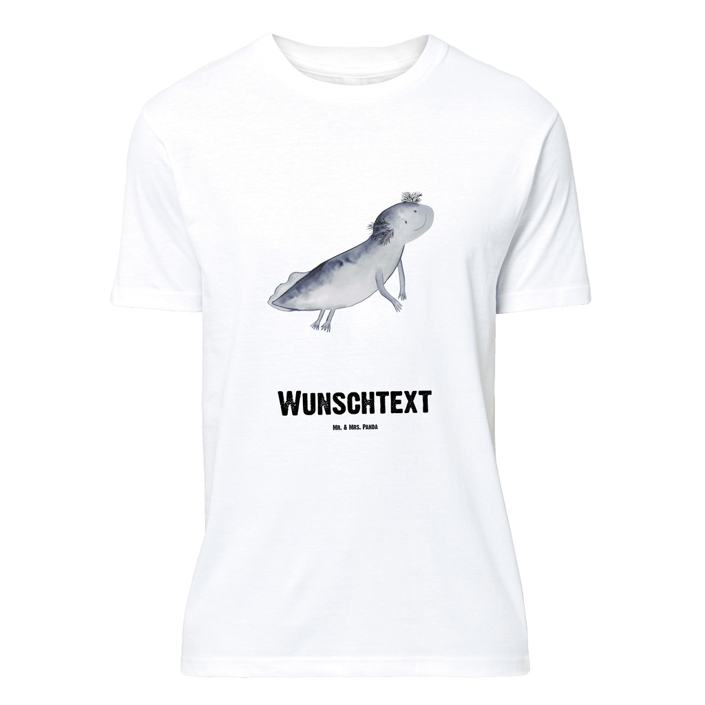 Personalisiertes T-Shirt Axolotl schwimmt T-Shirt Personalisiert, T-Shirt mit Namen, T-Shirt mit Aufruck, Männer, Frauen, Wunschtext, Bedrucken, Axolotl, Molch, Axolot, Schwanzlurch, Lurch, Lurche, Problem, Probleme, Lösungen, Motivation