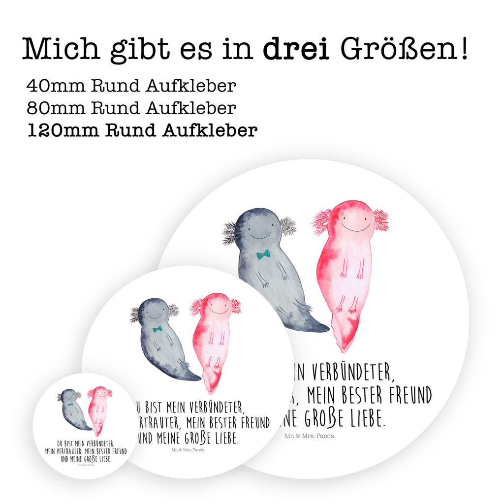 Rund Aufkleber Axolotl Freundin Sticker, Aufkleber, Etikett, Axolotl, Molch, Axolot, Schwanzlurch, Lurch, Lurche, Liebe, große Liebe, Liebesbeweis, Freund, Verlobter, Ehemann, Jahrestag, Valentinstag