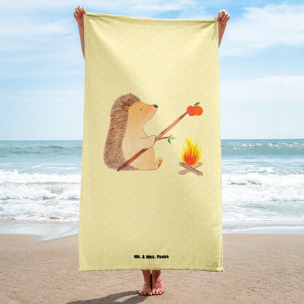 XL Badehandtuch Igel grillt Handtuch, Badetuch, Duschtuch, Strandtuch, Saunatuch, Tiermotive, Gute Laune, lustige Sprüche, Tiere, Igel, Grillen, Ziele, Motivation, arbeitslos, Sinn des Lebens, Spruch