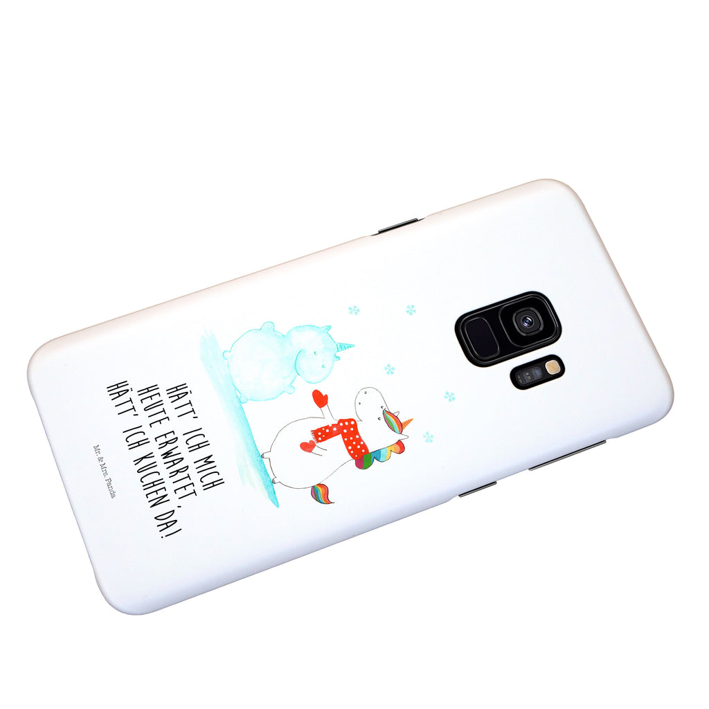 Handyhülle Einhorn Schneemann Handyhülle, Handycover, Cover, Handy, Hülle, Iphone 10, Iphone X, Einhorn, Einhörner, Einhorn Deko, Pegasus, Unicorn, Schneemann, Winter, Schnee, Kuchen, Weihnachten, kalt, Mütze, Handschuhe, X-Mas