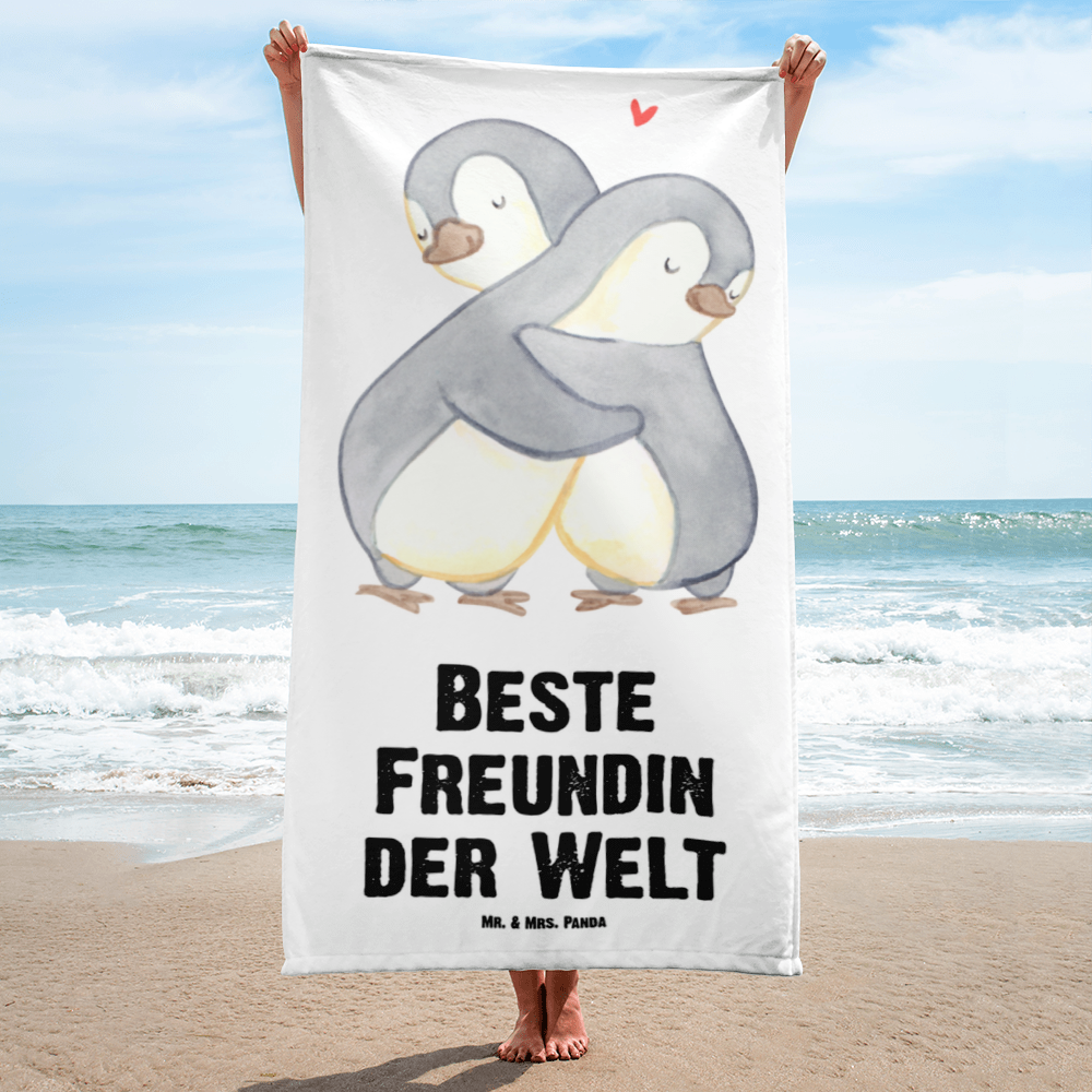 XL Badehandtuch Pinguin Beste Freundin der Welt Handtuch, Badetuch, Duschtuch, Strandtuch, Saunatuch, für, Dankeschön, Geschenk, Schenken, Geburtstag, Geburtstagsgeschenk, Geschenkidee, Danke, Bedanken, Mitbringsel, Freude machen, Geschenktipp, Freundin, beste Freundin, Ehefrau, Frau, bae, bff, Freundinnen, Jahrestag, Freundschaft. Liebste, beste, Spruch