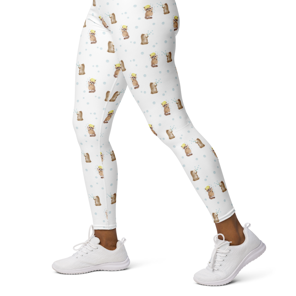 Yogahose Waschbär Muster Yogapants, Yogaleggings, Yogaleggins, Yogahose Damen, Yogahose, Frauen, Yogahose Mädchen, Yogahose Kinder, Yogahose Herren, Yogahose Männer, Tiermotive, Gute Laune, lustige Sprüche, Tiere, Waschbär, Tagträumen, Plan, Fröhlich, waschen, Seifenblasen