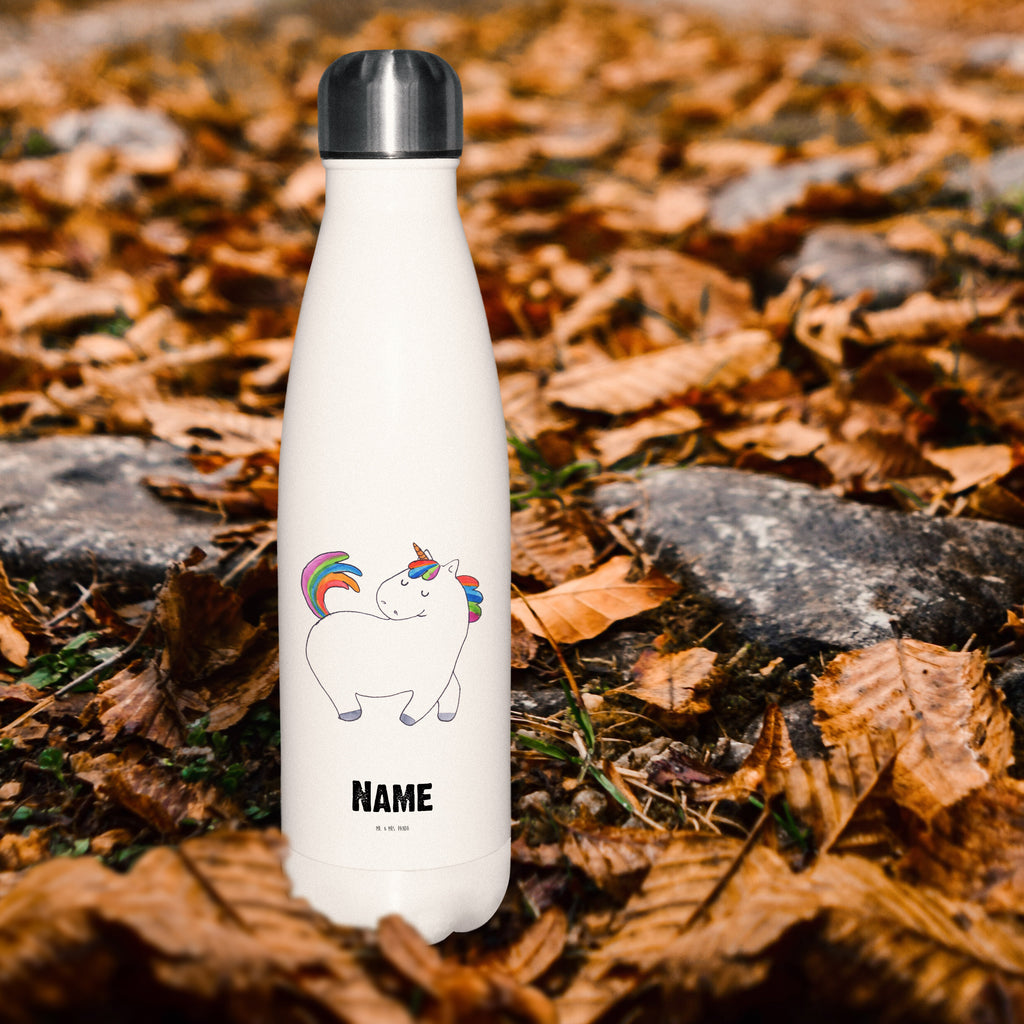 Personalisierte Thermosflasche Einhorn stolzierend Personalisierte Isolierflasche, Personalisierte Thermoflasche, Personalisierte Trinkflasche, Trinkflasche Mit Namen, Wunschname, Bedrucken, Namensflasche, Einhorn, Einhörner, Einhorn Deko, Pegasus, Unicorn, stolz, anders, bunt, Pferd, Reiter, Reiten, Freundin, Geschenk