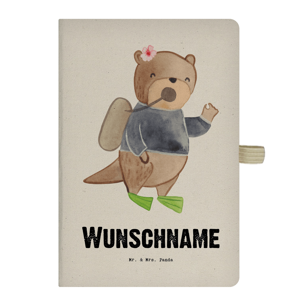 DIN A4 Personalisiertes Notizbuch Taucherin mit Herz Personalisiertes Notizbuch, Notizbuch mit Namen, Notizbuch bedrucken, Personalisierung, Namensbuch, Namen, Beruf, Ausbildung, Jubiläum, Abschied, Rente, Kollege, Kollegin, Geschenk, Schenken, Arbeitskollege, Mitarbeiter, Firma, Danke, Dankeschön