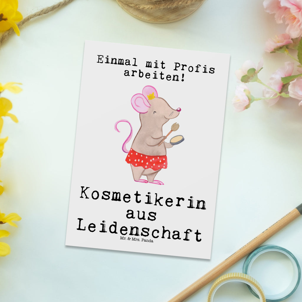 Postkarte Kosmetikerin aus Leidenschaft Postkarte, Karte, Geschenkkarte, Grußkarte, Einladung, Ansichtskarte, Geburtstagskarte, Einladungskarte, Dankeskarte, Ansichtskarten, Einladung Geburtstag, Einladungskarten Geburtstag, Beruf, Ausbildung, Jubiläum, Abschied, Rente, Kollege, Kollegin, Geschenk, Schenken, Arbeitskollege, Mitarbeiter, Firma, Danke, Dankeschön, Kosmetikerin, Make Up Artist, Maskenbildnerin, Visagistin, Beauty Salon, Kosmetikstudio, Eröffnung