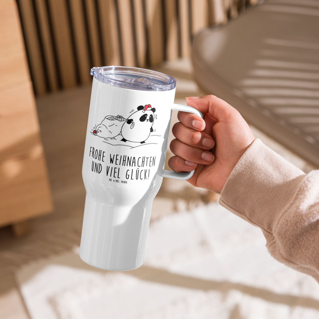 XXL Thermobecher Panda Weihnachten Thermobecher, XL Thermobecher, Reisebecher, XL Reisetasse, Großer Thermobecher, Autobecher, Jumbo Becher