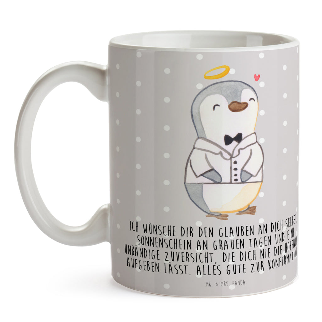 Tasse Pinguin Konfirmation Hemd Tasse, Kaffeetasse, Teetasse, Becher, Kaffeebecher, Teebecher, Keramiktasse, Porzellantasse, Büro Tasse, Geschenk Tasse, Tasse Sprüche, Tasse Motive, Kaffeetassen, Tasse bedrucken, Designer Tasse, Cappuccino Tassen, Schöne Teetassen, Konfirmation, Kommunion, Jugendweihe, Konfirmation Geschenk, Sonnenschein, Zuversicht, Vertrauen, Hoffnung