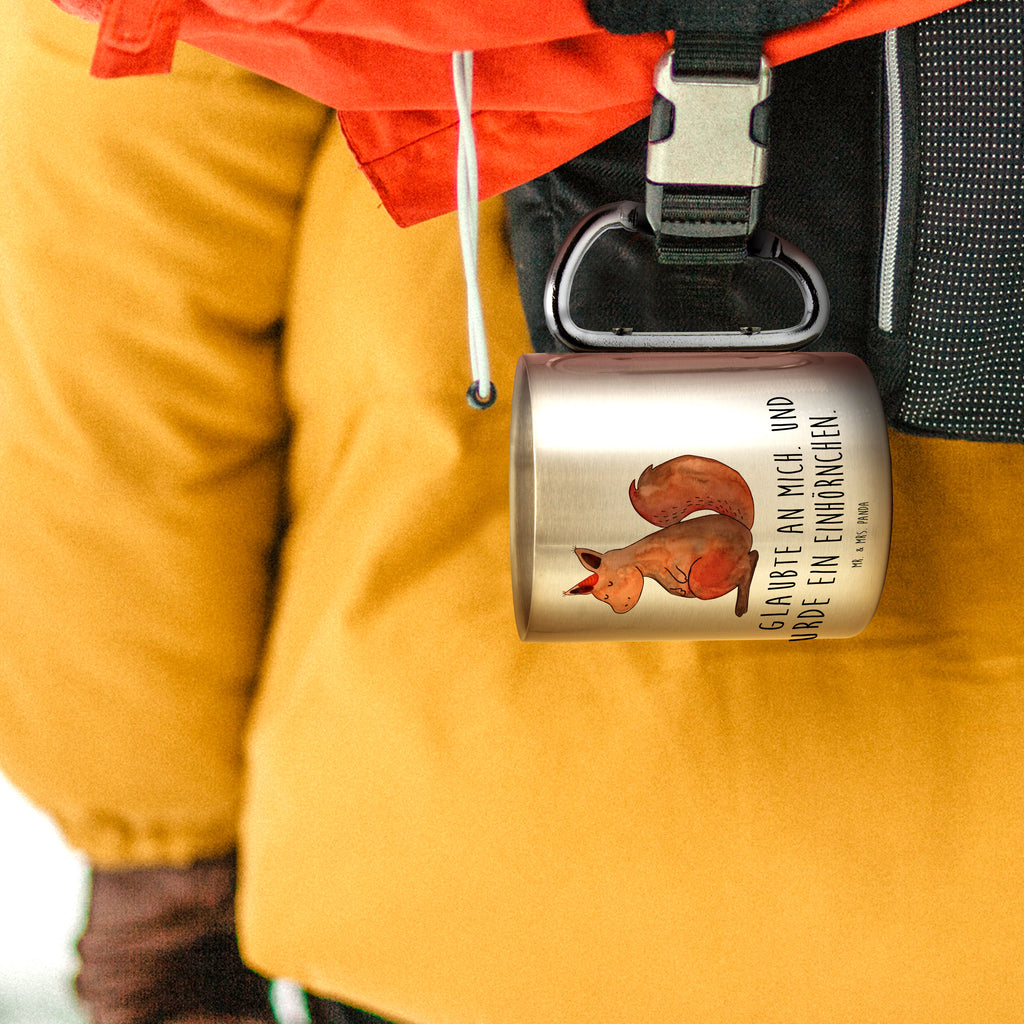 Edelstahlbecher Einhörnchen Glaube Edelstahltasse, Karabiner, Edelstahlbecher, Outdoor, Camping, Tasse, Becher, Einhorn, Einhörner, Einhorn Deko, Pegasus, Unicorn, Einhörnchen, Eichhörnchen, Eichhorn