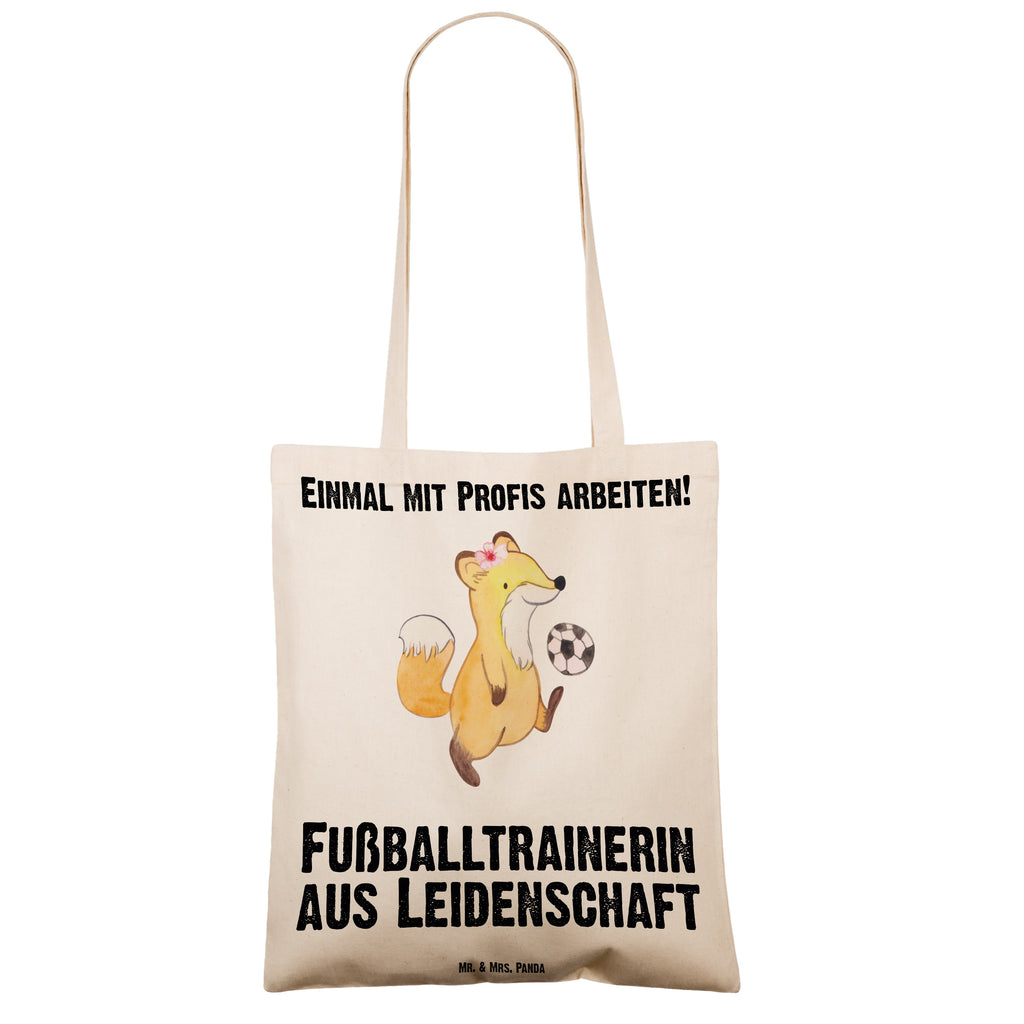 Tragetasche Fußballtrainerin aus Leidenschaft Beuteltasche, Beutel, Einkaufstasche, Jutebeutel, Stoffbeutel, Tasche, Shopper, Umhängetasche, Strandtasche, Schultertasche, Stofftasche, Tragetasche, Badetasche, Jutetasche, Einkaufstüte, Laptoptasche, Beruf, Ausbildung, Jubiläum, Abschied, Rente, Kollege, Kollegin, Geschenk, Schenken, Arbeitskollege, Mitarbeiter, Firma, Danke, Dankeschön, Fußballtrainerin, Fußballspiel, Glücksbringer, Verein Fußball