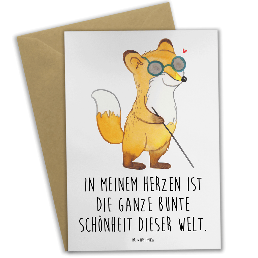 Grußkarte Fuchs Blindheit Grußkarte, Klappkarte, Einladungskarte, Glückwunschkarte, Hochzeitskarte, Geburtstagskarte, Karte, Ansichtskarten, Fuchs, Blindheit, Erblindung