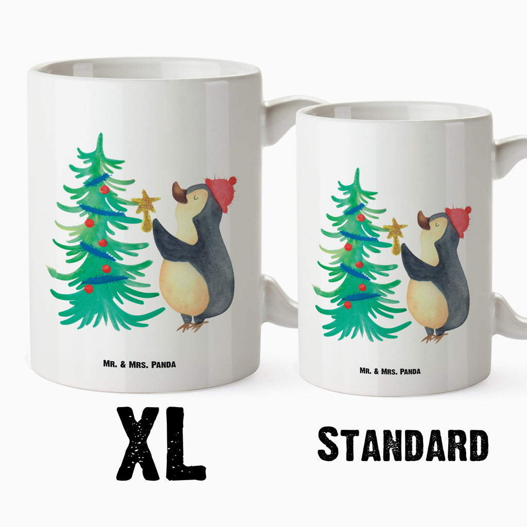 XL Tasse Pinguin Weihnachtsbaum XL Tasse, Große Tasse, Grosse Kaffeetasse, XL Becher, XL Teetasse, spülmaschinenfest, Jumbo Tasse, Groß, Winter, Weihnachten, Weihnachtsdeko, Nikolaus, Advent, Heiligabend, Wintermotiv, Pinguin