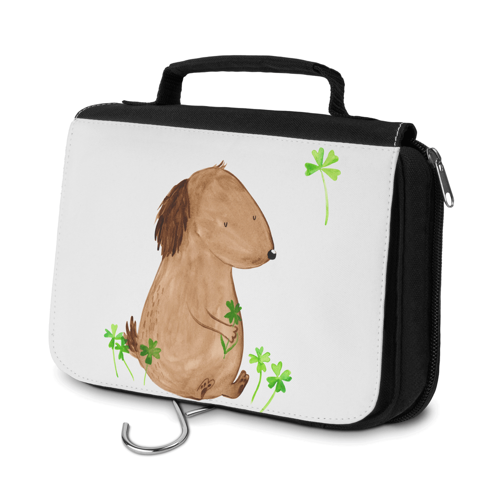 Kulturbeutel Hund Kleeblatt Kulturbeutel, Zum Aufhängen, Waschtasche, Kosmetiktasche, Damen, Herren, Aufbewahrungstasche, Schminktasche, Kosmetikbeutel, Organizer, Kulturtasche, Schminkutensil, Hund, Hundemotiv, Haustier, Hunderasse, Tierliebhaber, Hundebesitzer, Sprüche, Kleeblatt, Glück, Tagträume, Motivation, Neuanfang, Geschenk, Glücksbringer, Selbstliebe, Achtsamkeit