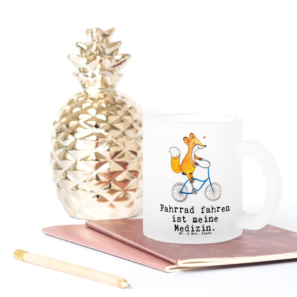 Teetasse Fuchs Fahrrad fahren Medizin Teetasse, Teeglas, Teebecher, Tasse mit Henkel, Tasse, Glas Teetasse, Teetasse aus Glas, Geschenk, Sport, Sportart, Hobby, Schenken, Danke, Dankeschön, Auszeichnung, Gewinn, Sportler, Fahrrad fahren, Radeln, Trekking, Mountainbiking, Radsport