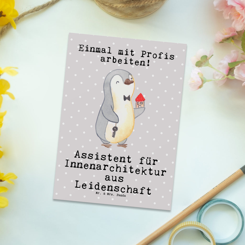 Postkarte Assistent für Innenarchitektur aus Leidenschaft Postkarte, Karte, Geschenkkarte, Grußkarte, Einladung, Ansichtskarte, Geburtstagskarte, Einladungskarte, Dankeskarte, Ansichtskarten, Einladung Geburtstag, Einladungskarten Geburtstag, Beruf, Ausbildung, Jubiläum, Abschied, Rente, Kollege, Kollegin, Geschenk, Schenken, Arbeitskollege, Mitarbeiter, Firma, Danke, Dankeschön