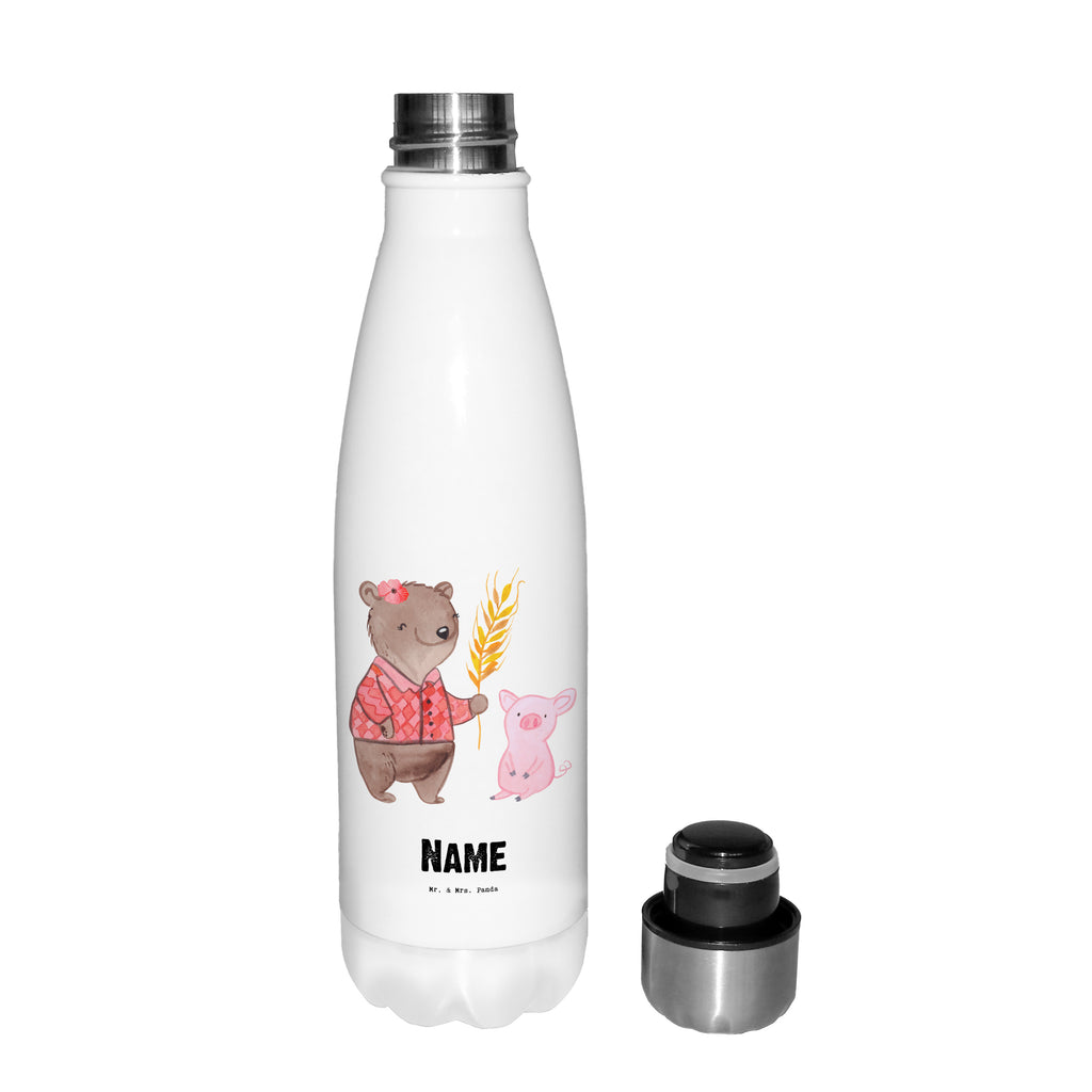 Personalisierte Thermosflasche Bäuerin mit Herz Personalisierte Isolierflasche, Personalisierte Thermoflasche, Personalisierte Trinkflasche, Trinkflasche Mit Namen, Wunschname, Bedrucken, Namensflasche, Beruf, Ausbildung, Jubiläum, Abschied, Rente, Kollege, Kollegin, Geschenk, Schenken, Arbeitskollege, Mitarbeiter, Firma, Danke, Dankeschön, Landwirtin, Bäuerin, Tierwirtin, Agronomin, Farmerin, Bauernhof