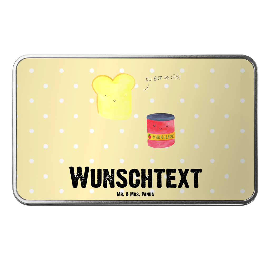 Personalisierte Metalldose Toast & Marmelade Personalisierte Metalldose, Dose mit Namen, Namensdose, Kiste mit Namen, Namenskiste, Tiermotive, Gute Laune, lustige Sprüche, Tiere, Toast, Marmelade, Dreamteam, süße Postkarte, süß, Küche Deko, Küche Spruch, Frühstück Einladung, Brot, Toastbrot