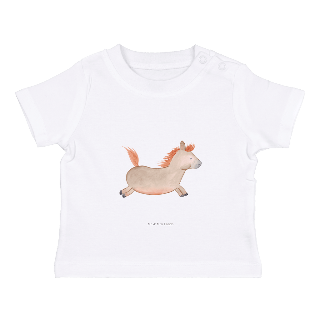 Organic Baby Shirt Pferd Springen Baby T-Shirt, Jungen Baby T-Shirt, Mädchen Baby T-Shirt, Shirt, Bauernhof, Hoftiere, Landwirt, Landwirtin, Pferd, Pony, Pferde, Stall, Pferdestall, ausreiten, reiten, Pferdebesitzer