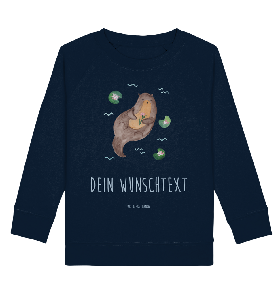 Personalisierter Kinder Pullover Otter mit Seerose Personalisierter Kinder Pullover, Personalisiertes Kinder Sweatshirt, Jungen, Mädchen, Otter, Fischotter, Seeotter, Otter Seeotter See Otter