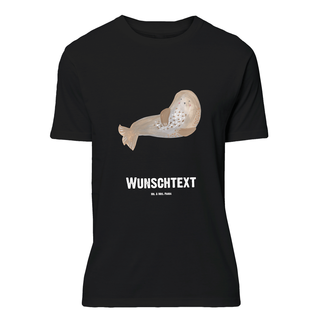 Personalisiertes T-Shirt Robbe lachend T-Shirt Personalisiert, T-Shirt mit Namen, T-Shirt mit Aufruck, Männer, Frauen, Wunschtext, Bedrucken, Tiermotive, Gute Laune, lustige Sprüche, Tiere, Robbe, Robben, Seehund, Strand, Meerestier, Ostsee, Nordsee