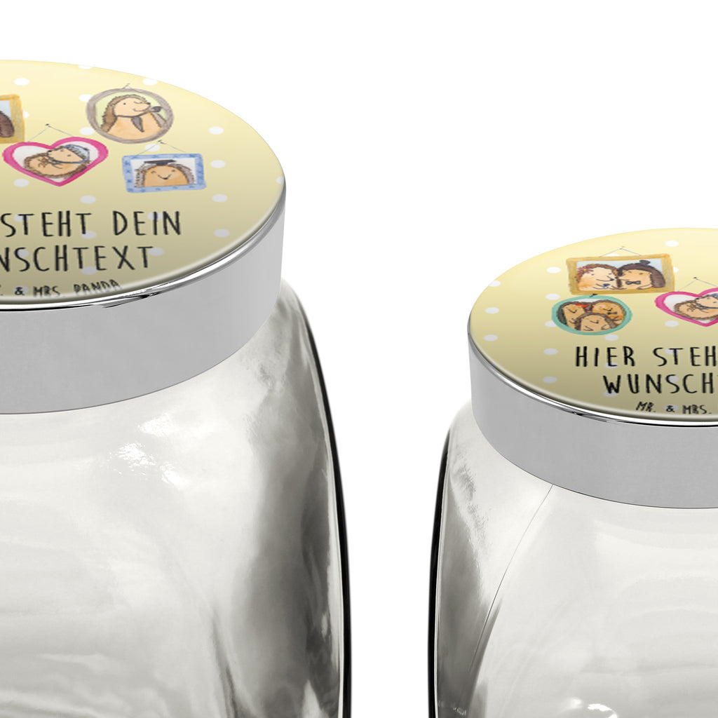 Personalisiertes Bonbonglas Igel Familie Vorratsdose, Vorratsbehälter, Süßigkeitenglas, Süßigkeitendose, Kaffeedose, Müslidose, Teedose, Keksbehälter, Keksedose, Glasdose, Glasbälter, Vorratsglas, Küchenbehälter, Aufbewahrungsdose, Aufbewahungsglas, Gewürzdose, Küchenorganizer, Snackdose, Familie, Vatertag, Muttertag, Bruder, Schwester, Mama, Papa, Oma, Opa, Liebe, Igel, Bilder, Zusammenhalt, Glück