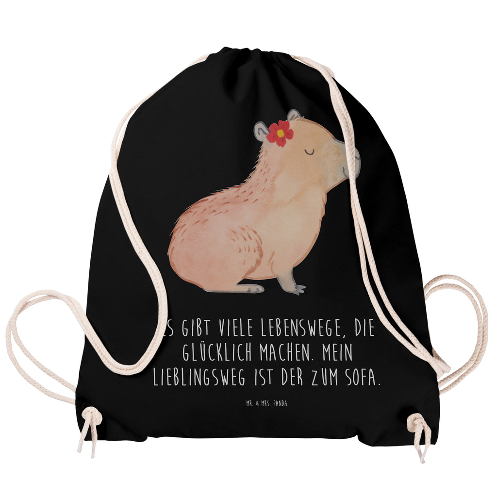 Sportbeutel Capybara Blume Sportbeutel, Turnbeutel, Beutel, Sporttasche, Tasche, Stoffbeutel, Sportbeutel Kinder, Tiermotive, Gute Laune, lustige Sprüche, Tiere, Capybara