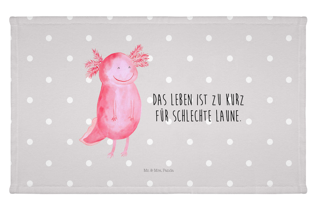 Handtuch Axolotl Glücklich Gästetuch, Reisehandtuch, Sport Handtuch, Frottier, Kinder Handtuch, Axolotl, Molch, Axolot, Schwanzlurch, Lurch, Lurche, Motivation, gute Laune