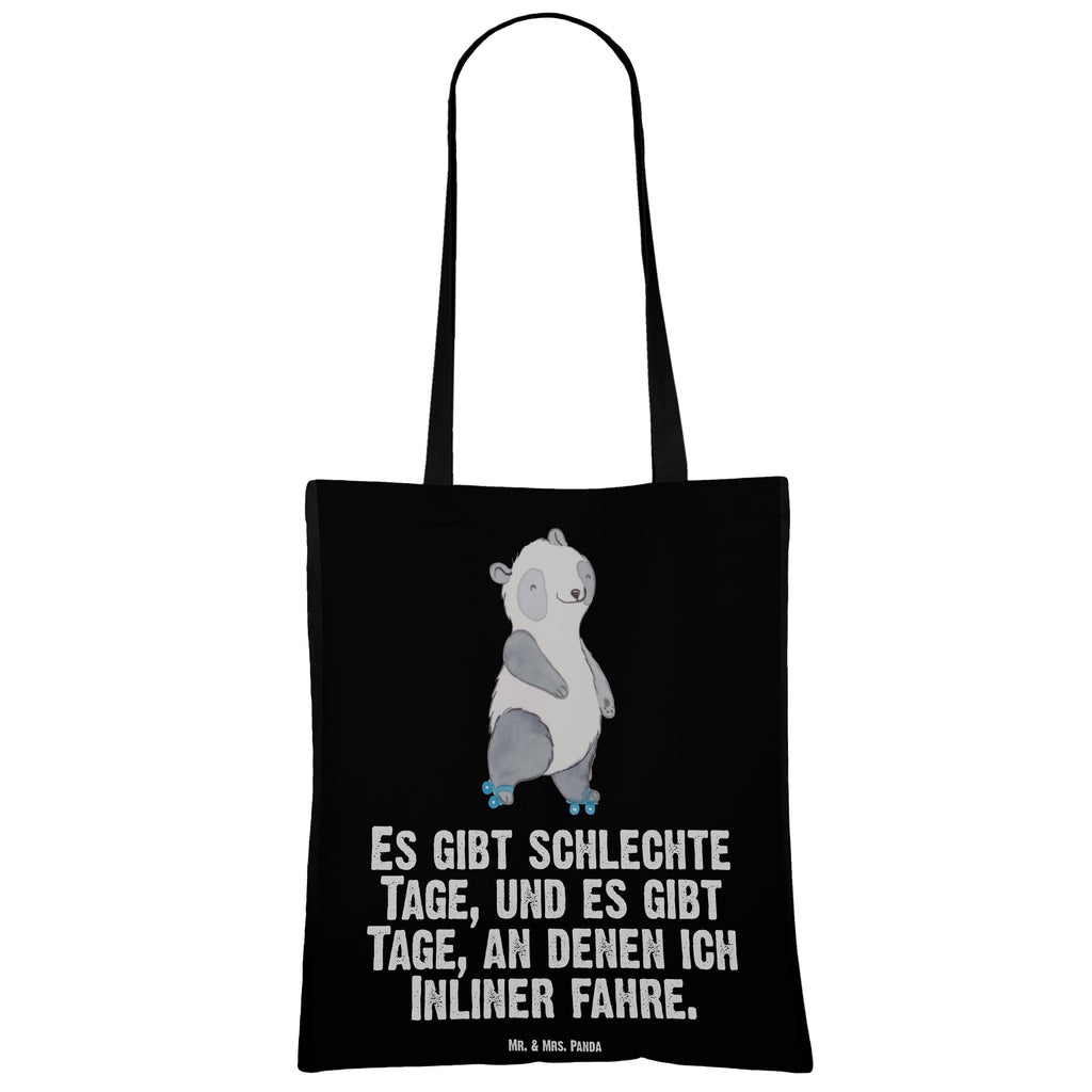 Tragetasche Panda Inliner fahren Tage Beuteltasche, Beutel, Einkaufstasche, Jutebeutel, Stoffbeutel, Tasche, Shopper, Umhängetasche, Strandtasche, Schultertasche, Stofftasche, Tragetasche, Badetasche, Jutetasche, Einkaufstüte, Laptoptasche, Geschenk, Sport, Sportart, Hobby, Schenken, Danke, Dankeschön, Auszeichnung, Gewinn, Sportler, Inliner fahren, Rollschuh fahren, Rollerblades, inlinern