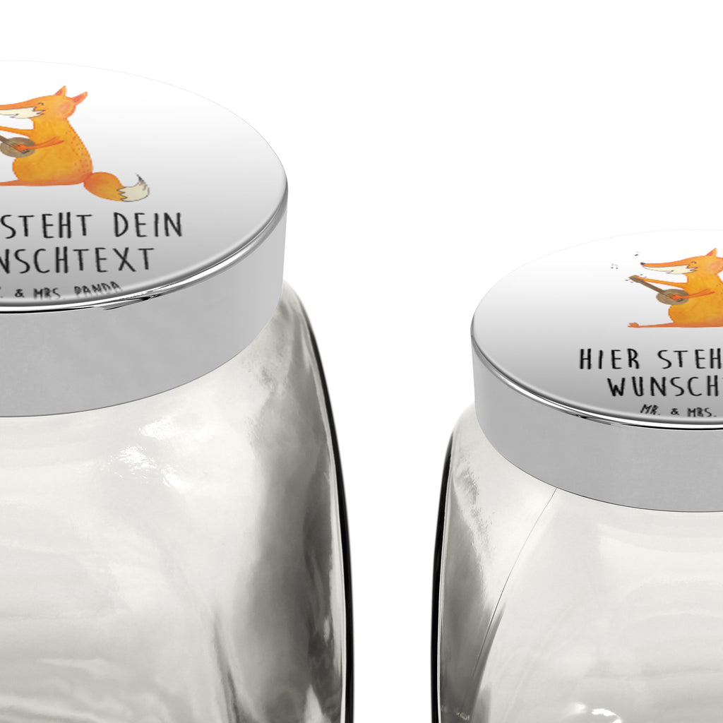 Personalisiertes Bonbonglas Fuchs Gitarre Vorratsdose, Vorratsbehälter, Süßigkeitenglas, Süßigkeitendose, Kaffeedose, Müslidose, Teedose, Keksbehälter, Keksedose, Glasdose, Glasbälter, Vorratsglas, Küchenbehälter, Aufbewahrungsdose, Aufbewahungsglas, Gewürzdose, Küchenorganizer, Snackdose, Fuchs, Füchse, Geschenk Musiker, Musik Spruch, Musikerin, Sänger, Sängerin, Gitarre