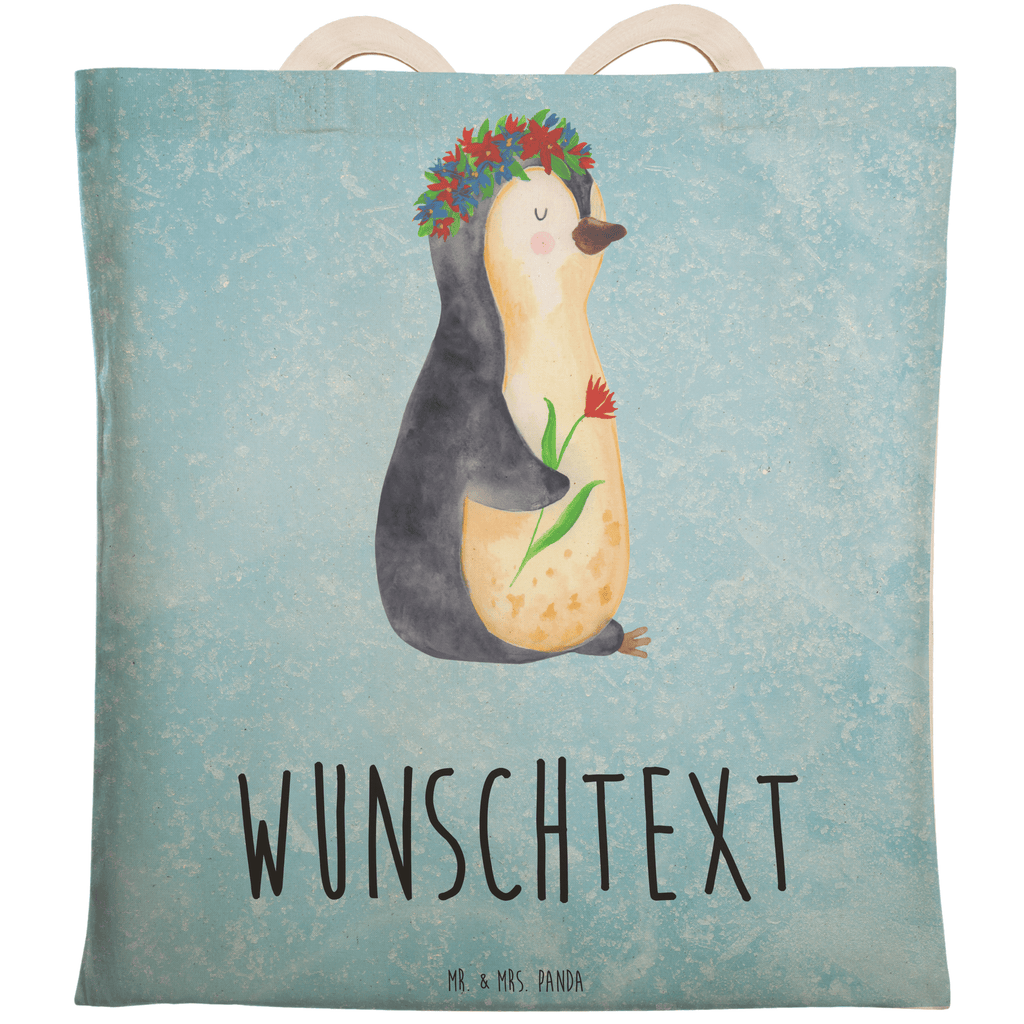 Personalisierte Einkaufstasche Pinguin Blumenkranz Personalisierte Tragetasche, Personalisierte Tasche, Personalisierter Beutel, Personalisierte Stofftasche, Personalisierte Baumwolltasche, Personalisierte Umhängetasche, Personalisierter Shopper, Personalisierte Einkaufstasche, Personalisierte Beuteltasche, Tragetasche mit Namen, Tasche mit Namen, Beutel mit Namen, Stofftasche mit Namen, Baumwolltasche mit Namen, Umhängetasche mit Namen, Shopper mit Namen, Einkaufstasche mit Namen, Beuteltasche, Wunschtext, Wunschnamen, Personalisierbar, Personalisierung, Pinguin, Pinguine, Blumenkranz, Universum, Leben, Wünsche, Ziele, Lebensziele, Motivation, Lebenslust, Liebeskummer, Geschenkidee