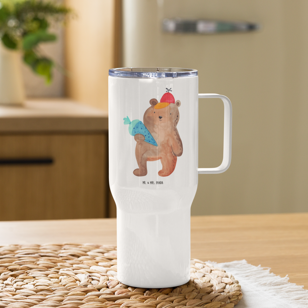 XXL Thermobecher Bär Schultüte Thermobecher, XL Thermobecher, Reisebecher, XL Reisetasse, Großer Thermobecher, Autobecher, Jumbo Becher, Bär, Teddy, Teddybär, Bär Motiv, Schultüte, Erster Schultag Geschenk, Einschulung Geschenk, Schule Geschenk, Grundschule, Schulanfang, Schulbeginn