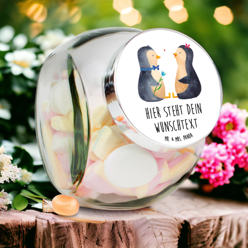 Personalisiertes Bonbonglas Pinguin Pärchen Vorratsdose, Vorratsbehälter, Süßigkeitenglas, Süßigkeitendose, Kaffeedose, Müslidose, Teedose, Keksbehälter, Keksedose, Glasdose, Glasbälter, Vorratsglas, Küchenbehälter, Aufbewahrungsdose, Aufbewahungsglas, Gewürzdose, Küchenorganizer, Snackdose, Pinguin, Pinguine, Liebe, Liebespaar, Liebesbeweis, Liebesgeschenk, Verlobung, Jahrestag, Hochzeitstag, Hochzeit, Hochzeitsgeschenk, große Liebe, Traumpaar