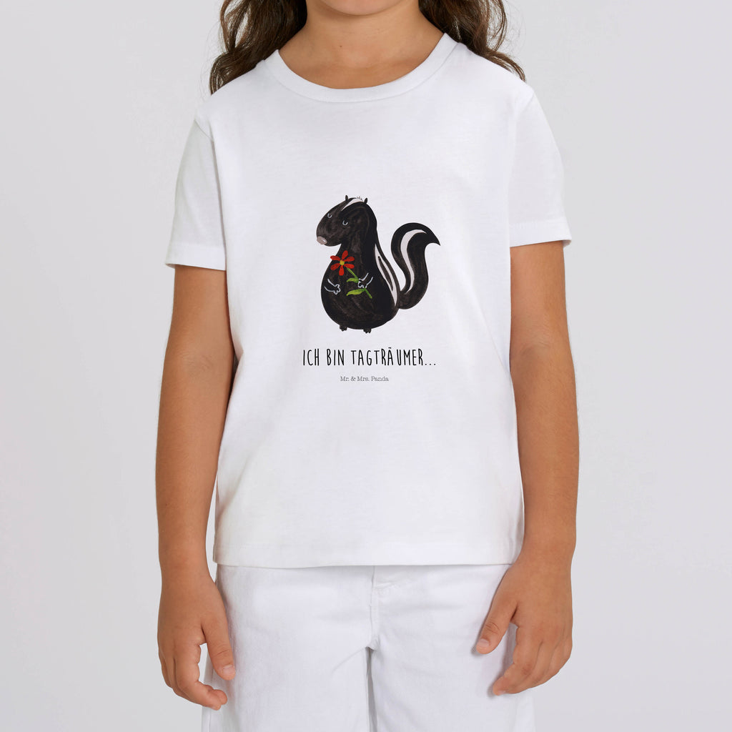 Organic Kinder T-Shirt Stinktier Blume Kinder T-Shirt, Kinder T-Shirt Mädchen, Kinder T-Shirt Jungen, Stinktier, Skunk, Wildtier, Raubtier, Stinker, Stinki, Tagträumer, verträumt, Dreams, Träume