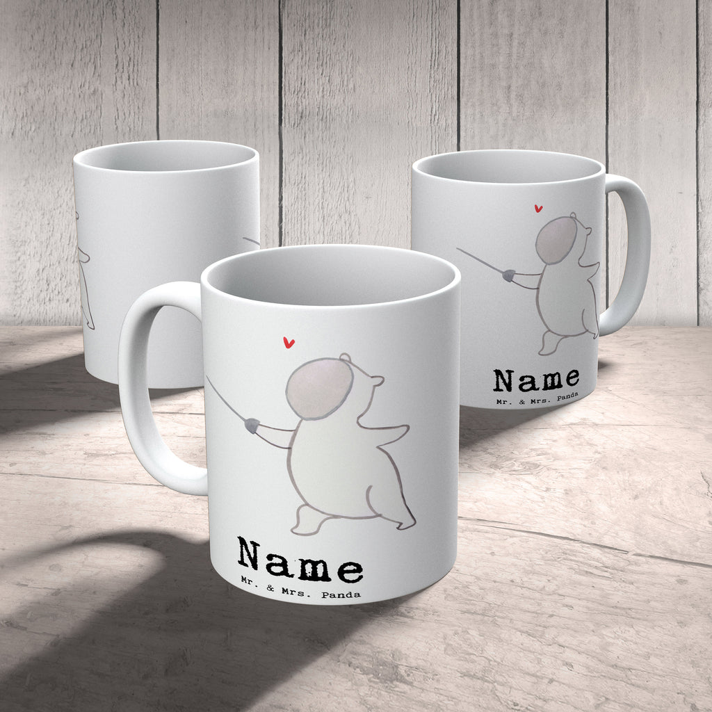 Personalisierte Tasse Panda Fechten Personalisierte Tasse, Namenstasse, Wunschname, Personalisiert, Tasse, Namen, Drucken, Tasse mit Namen, Geschenk, Sport, Sportart, Hobby, Schenken, Danke, Dankeschön, Auszeichnung, Gewinn, Sportler, Fechten, Fechter Bund, Fecht Verein, Fecht Club