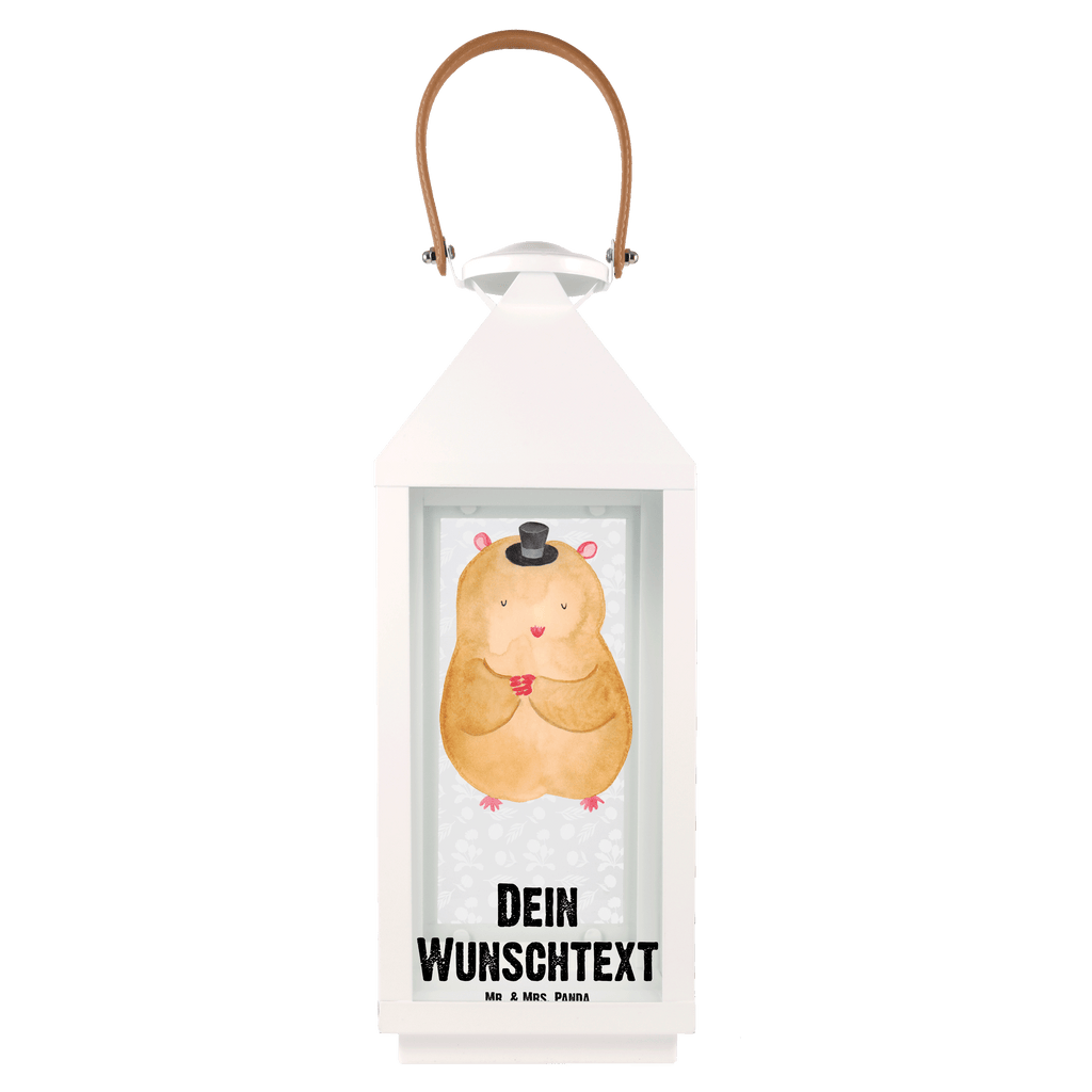 Personalisierte Deko Laterne Hamster mit Hut Gartenlampe, Gartenleuchte, Gartendekoration, Gartenlicht, Laterne kleine Laternen, XXL Laternen, Laterne groß, Tiermotive, Gute Laune, lustige Sprüche, Tiere, Hamster, Hut, Magier, Zylinder, Zwerghamster, Zauberer