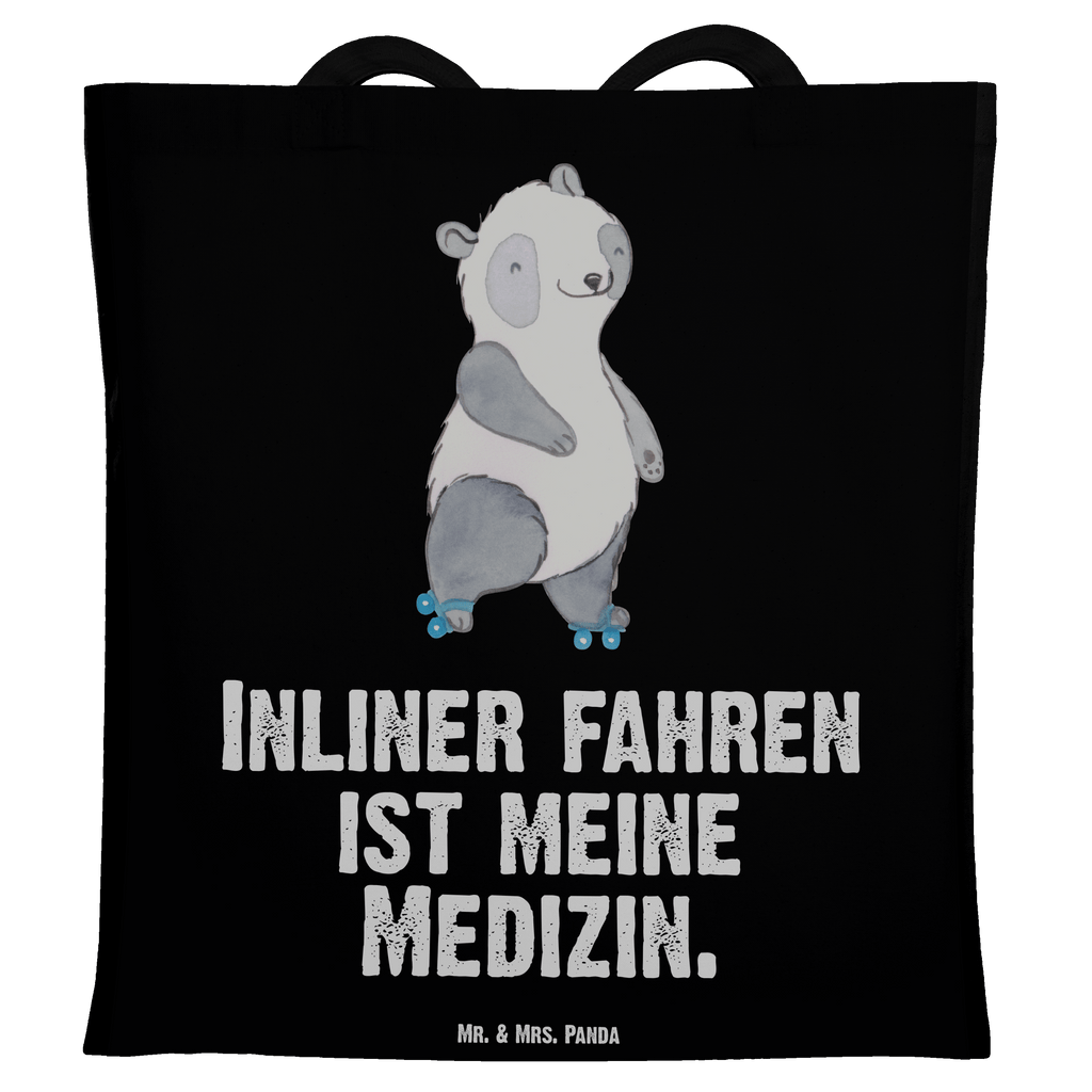 Tragetasche Panda Inliner fahren Medizin Beuteltasche, Beutel, Einkaufstasche, Jutebeutel, Stoffbeutel, Tasche, Shopper, Umhängetasche, Strandtasche, Schultertasche, Stofftasche, Tragetasche, Badetasche, Jutetasche, Einkaufstüte, Laptoptasche, Geschenk, Sport, Sportart, Hobby, Schenken, Danke, Dankeschön, Auszeichnung, Gewinn, Sportler, Inliner fahren, Rollschuh fahren, Rollerblades, inlinern