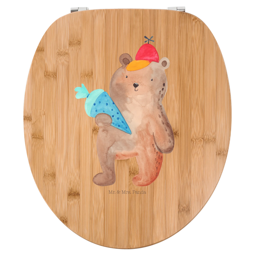 Motiv WC Sitz Bär Schultüte Klobrille, Klodeckel, Toilettendeckel, WC-Sitz, Toilette, Bär, Teddy, Teddybär, Bär Motiv, Schultüte, Erster Schultag Geschenk, Einschulung Geschenk, Schule Geschenk, Grundschule, Schulanfang, Schulbeginn