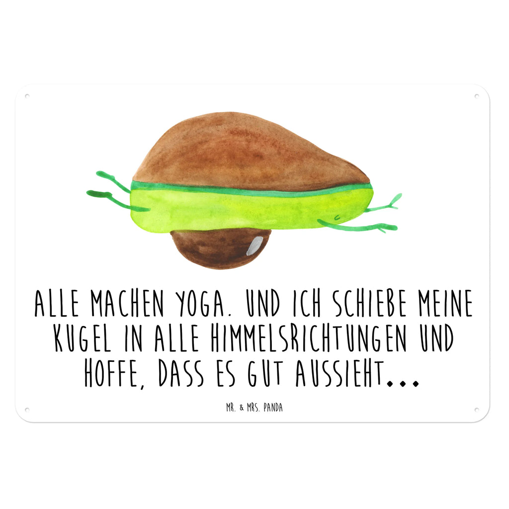 Blechschild Avocado Yoga Blechschild, Metallschild, Geschenk Schild, Schild, Magnet-Metall-Schild, Deko Schild, Wandschild, Wand-Dekoration, Türschild, Avocado, Veggie, Vegan, Gesund, Avocado Yoga Vegan