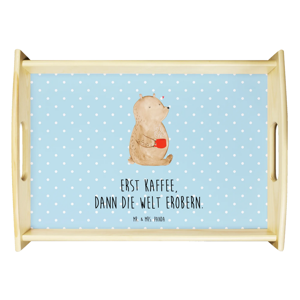 Serviertablett Bär Kaffee Serviertablett, Tablett, Holztablett, Küchentablett, Dekotablett, Frühstückstablett, Bär, Teddy, Teddybär, Kaffee, Coffee, Bären, guten Morgen, Morgenroutine, Welt erobern, Welt retten, Motivation