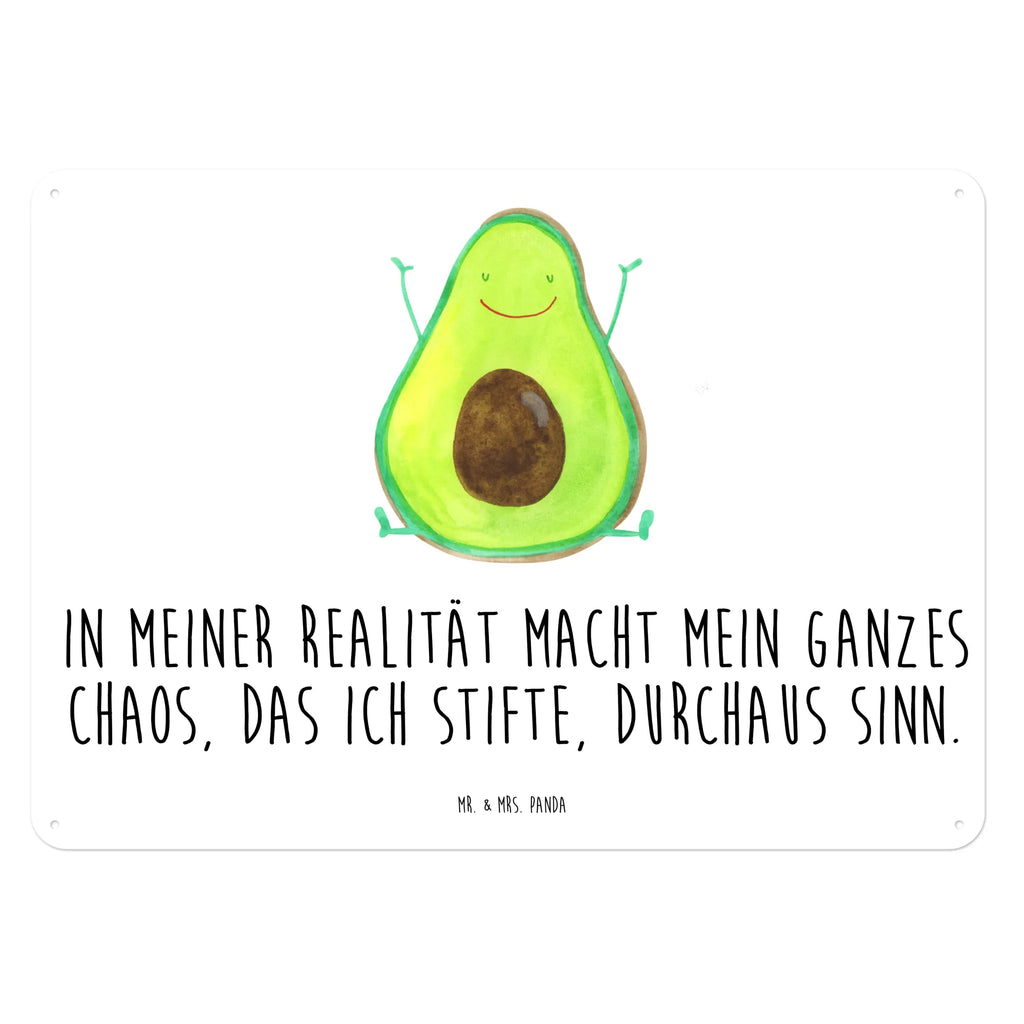 Blechschild Avocado Glücklich Blechschild, Metallschild, Geschenk Schild, Schild, Magnet-Metall-Schild, Deko Schild, Wandschild, Wand-Dekoration, Türschild, Avocado, Veggie, Vegan, Gesund, Chaos