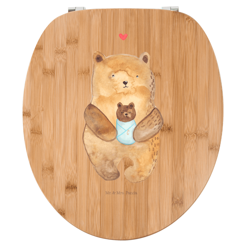 Motiv WC Sitz Bär Baby Klobrille, Klodeckel, Toilettendeckel, WC-Sitz, Toilette, Bär, Teddy, Teddybär, Eltern, Mutter, Baby, Taufe, Geburt, Nichte, Neffe, Enkel, Enkelin, Täufling, Geburtstag, Glückwunsch