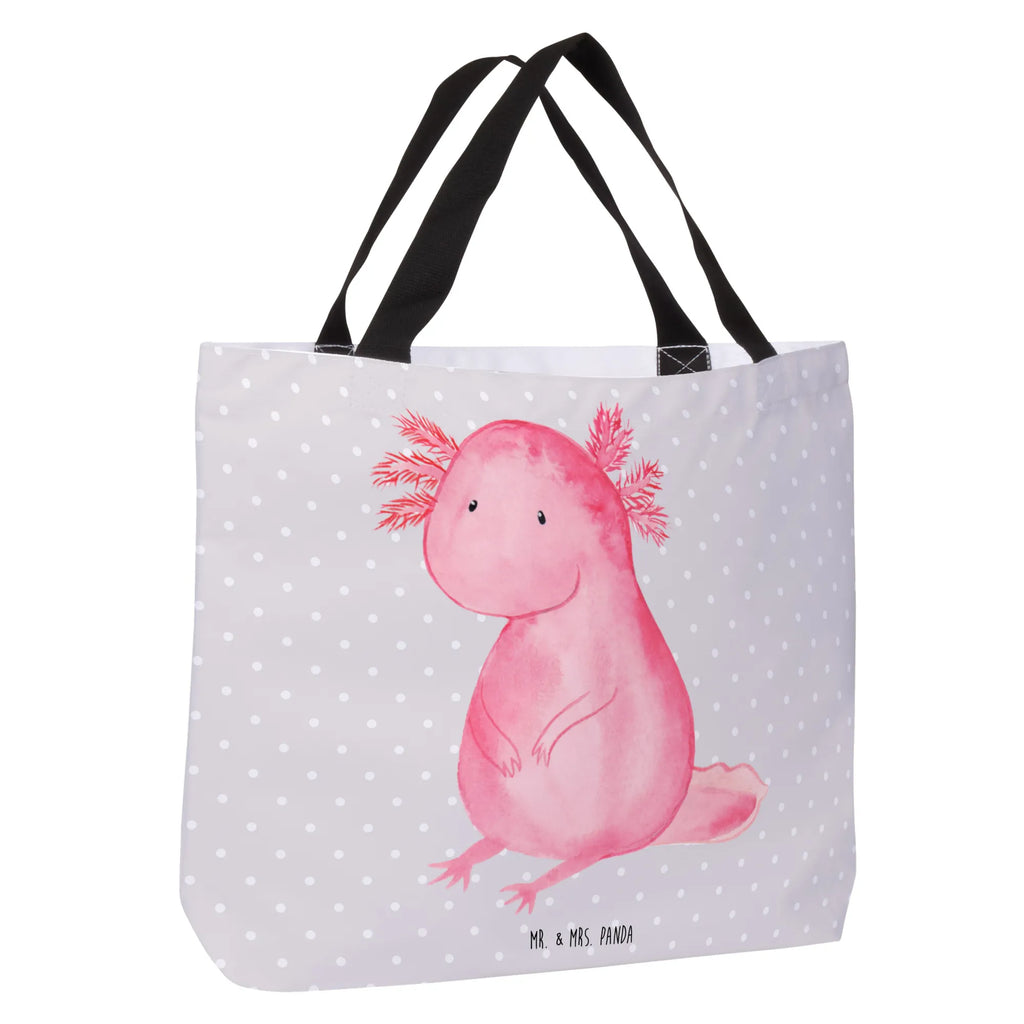 Shopper Axolotl null Beutel, Einkaufstasche, Tasche, Strandtasche, Einkaufsbeutel, Shopper, Schultasche, Freizeittasche, Tragebeutel, Schulbeutel, Alltagstasche, Axolotl, Molch, Axolot, vergnügt, fröhlich, zufrieden, Lebensstil, Weisheit, Lebensweisheit, Liebe, Freundin