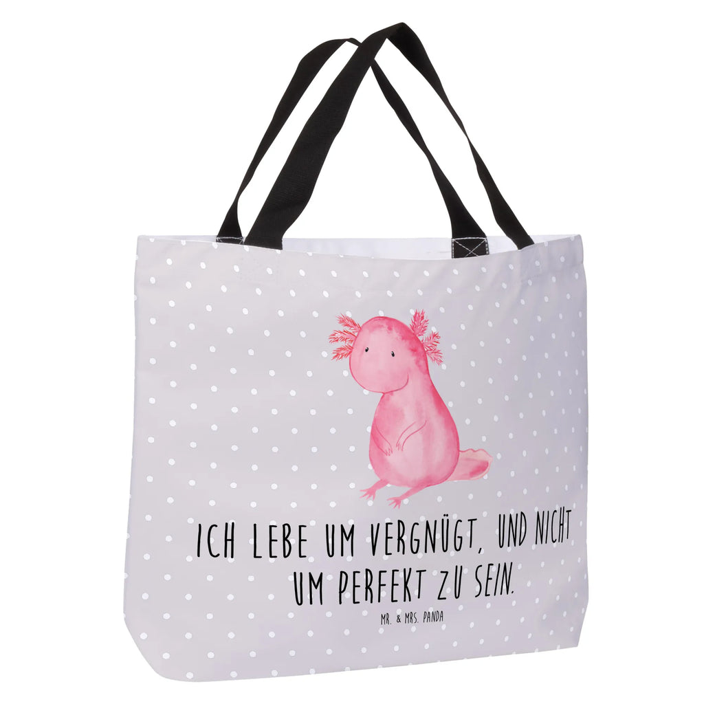 Shopper Axolotl null Beutel, Einkaufstasche, Tasche, Strandtasche, Einkaufsbeutel, Shopper, Schultasche, Freizeittasche, Tragebeutel, Schulbeutel, Alltagstasche, Axolotl, Molch, Axolot, vergnügt, fröhlich, zufrieden, Lebensstil, Weisheit, Lebensweisheit, Liebe, Freundin