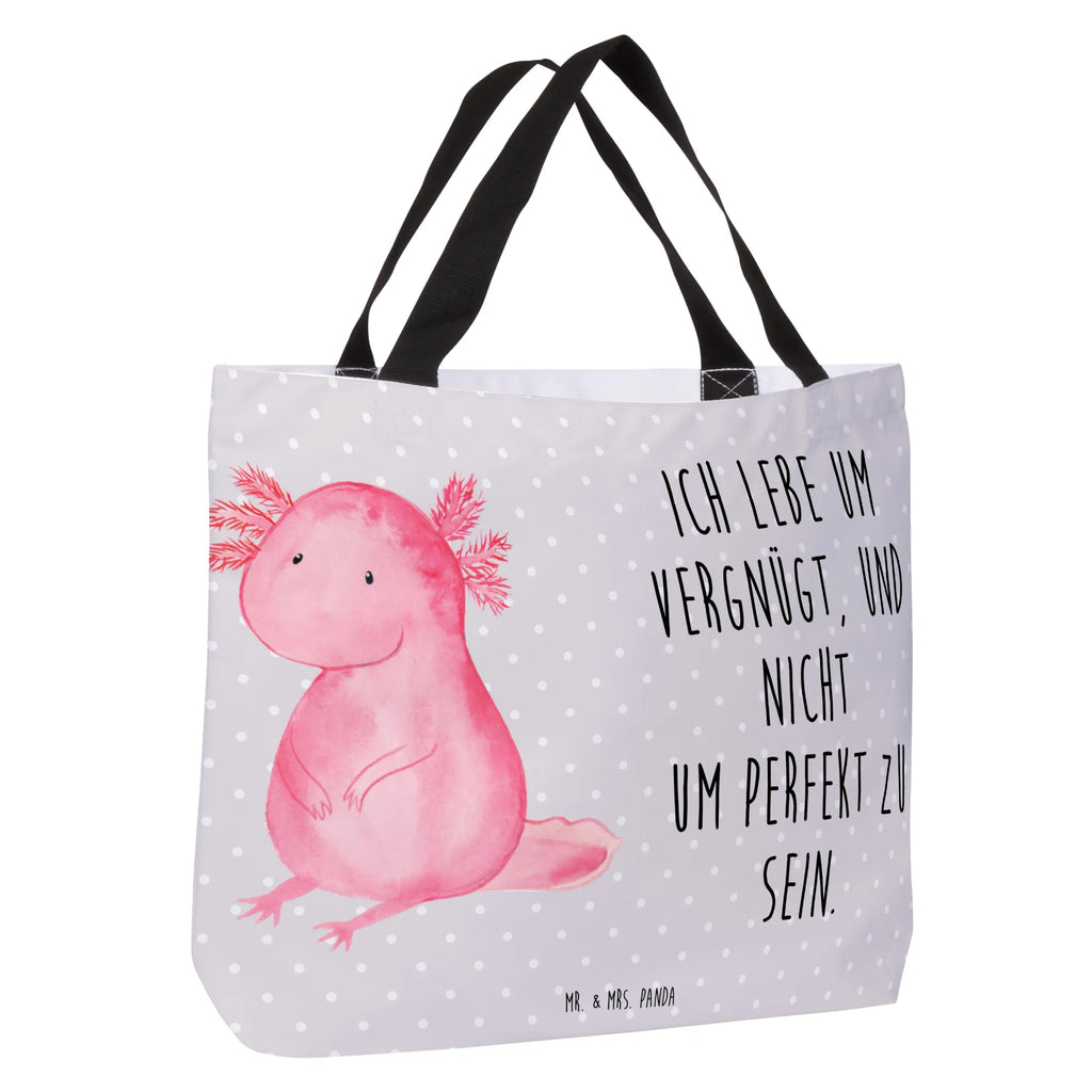 Shopper Axolotl null Beutel, Einkaufstasche, Tasche, Strandtasche, Einkaufsbeutel, Shopper, Schultasche, Freizeittasche, Tragebeutel, Schulbeutel, Alltagstasche, Axolotl, Molch, Axolot, vergnügt, fröhlich, zufrieden, Lebensstil, Weisheit, Lebensweisheit, Liebe, Freundin