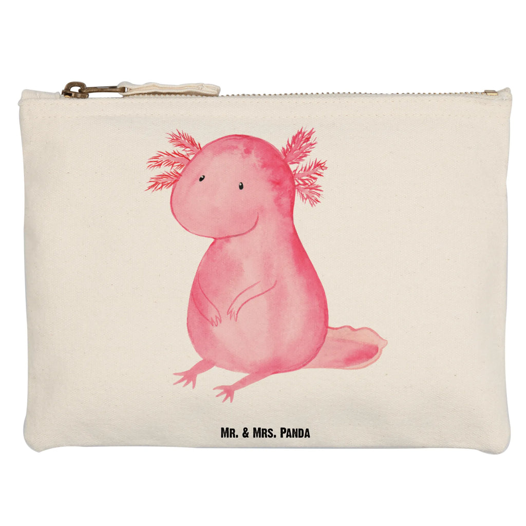 Schminktasche Axolotl null Schminktasche, Kosmetiktasche, Kosmetikbeutel, Stiftemäppchen, Etui, Federmappe, Makeup, XXL, Schminketui, Kosmetiketui, Schlamperetui, Axolotl, Molch, Axolot, vergnügt, fröhlich, zufrieden, Lebensstil, Weisheit, Lebensweisheit, Liebe, Freundin