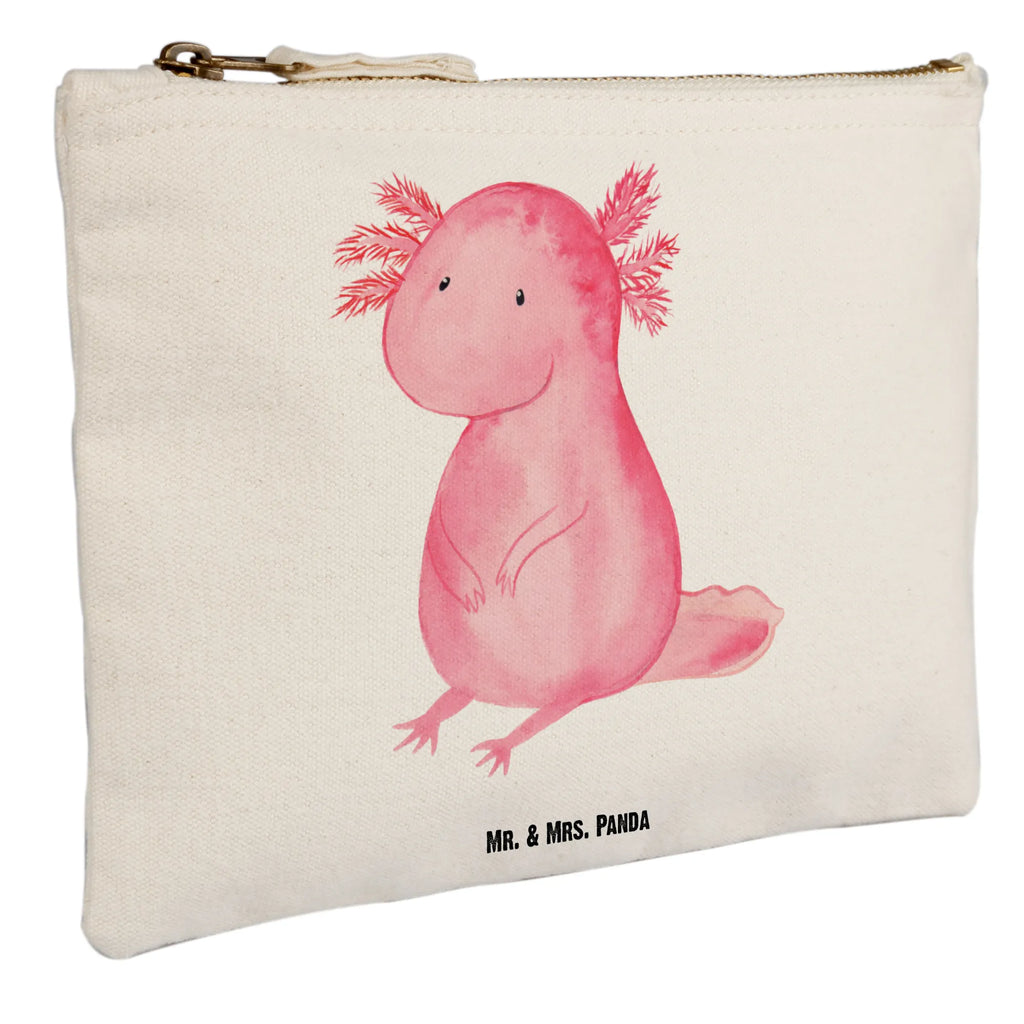 Schminktasche Axolotl null Schminktasche, Kosmetiktasche, Kosmetikbeutel, Stiftemäppchen, Etui, Federmappe, Makeup, XXL, Schminketui, Kosmetiketui, Schlamperetui, Axolotl, Molch, Axolot, vergnügt, fröhlich, zufrieden, Lebensstil, Weisheit, Lebensweisheit, Liebe, Freundin