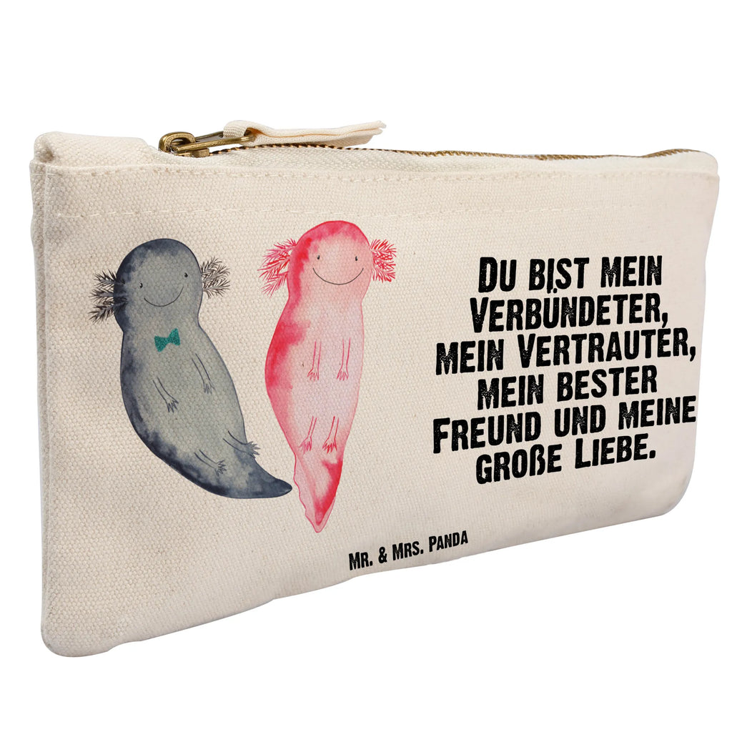 Schminktasche Axolotl Freundin Schminktasche, Kosmetiktasche, Kosmetikbeutel, Stiftemäppchen, Etui, Federmappe, Makeup, XXL, Schminketui, Kosmetiketui, Schlamperetui, Axolotl, Molch, Axolot, Schwanzlurch, Lurch, Lurche, Liebe, große Liebe, Liebesbeweis, Freund, Verlobter, Ehemann, Jahrestag, Valentinstag